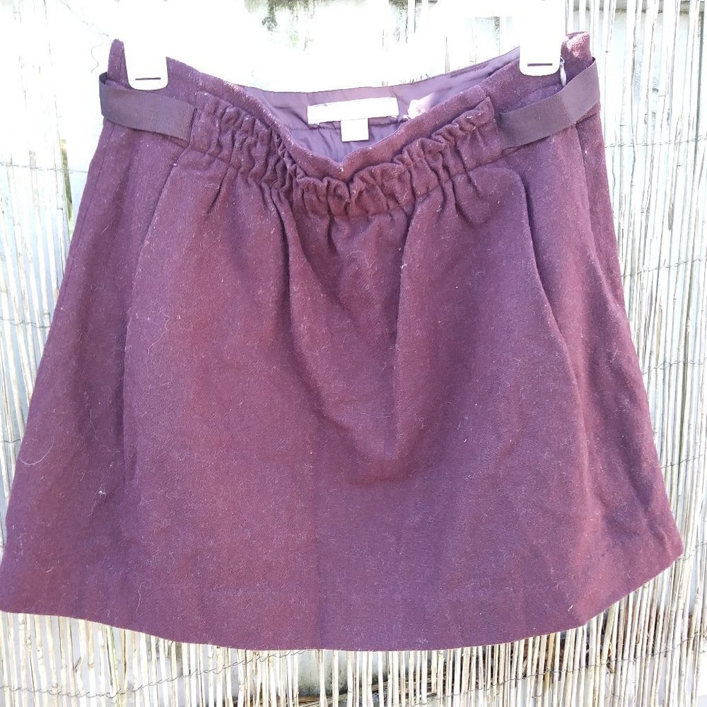 Love 21 Women's Maroon Wool Mini Skirt - S/P